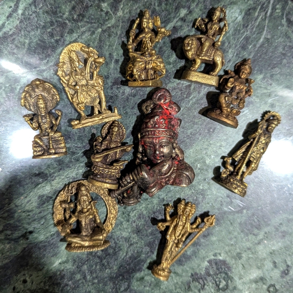Thai Mini Brass Indian Deities Gods Goddesses Hindu Vishnu